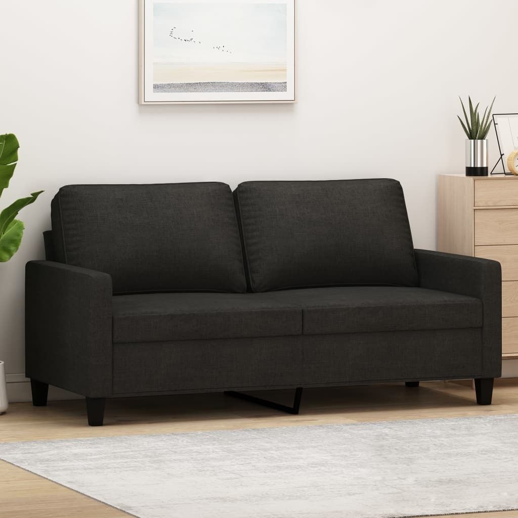ZMH 2-Sitzer-Sofa Schwarz 140 cm Stoff