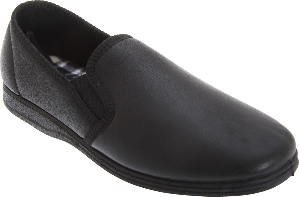 Sleepers Herren Leder Hausschuhe Hadley DF830 (45 EUR) (Schwarz)