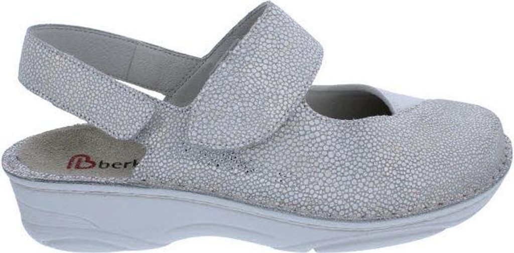 Berkemann Clog mit Fersenriemen Helene 3461-516, Hellsilber, Leder u. Stretch, Weite G-I 42