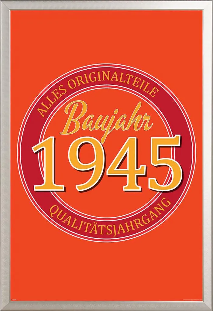 Idee Regalo 1945: Poster Compleanno con Cornice Alluminio Shinsuke