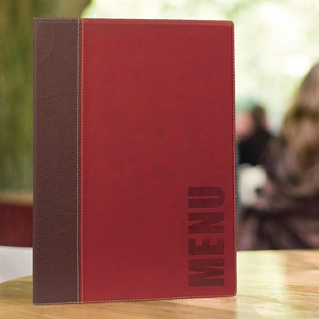 Protège-menu Securit TRENDY bordeaux format DIN A4 pour restaurant