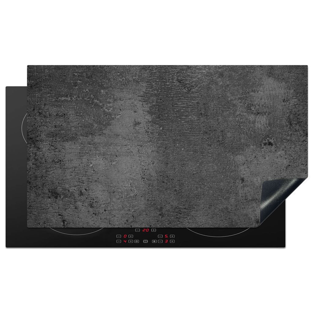 KitchenYeah Herdabdeckplatte Strukturiert - Beton - Grau - Industriell - Rustikal , 90x52cm, Küche Deko, Glaskeramikkochfeld Herdabdeckung, Abde...