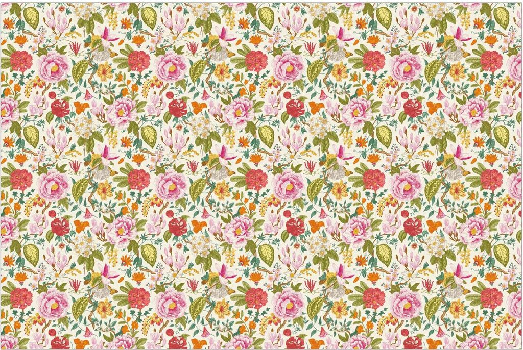 Fototapete Muster - Vliestapete - Bildtapete UV-beständig Blumenmuster bunt Illustration Wandtapete geruchsfrei
