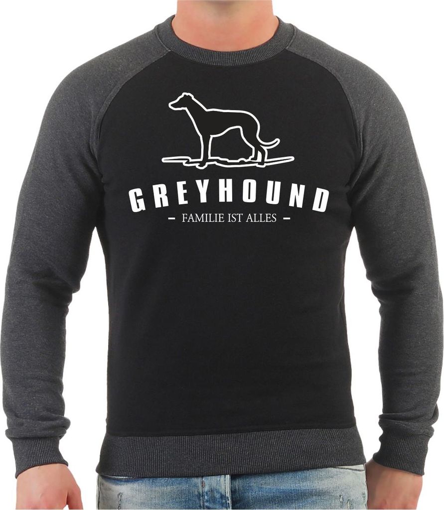 Herren Sweatshirt Greyhound Silhouette