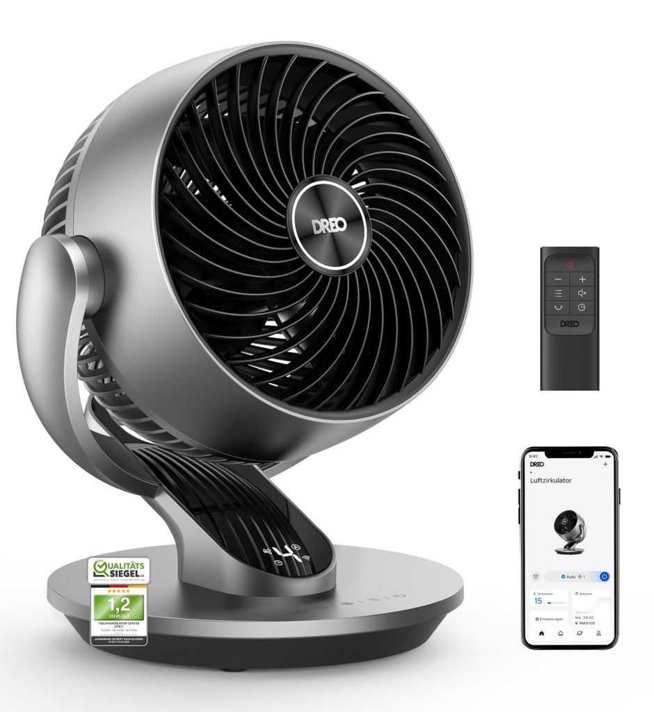 DREO 28dB Leiser Smart Tischventilator für Schlafzimmer Produktbild 