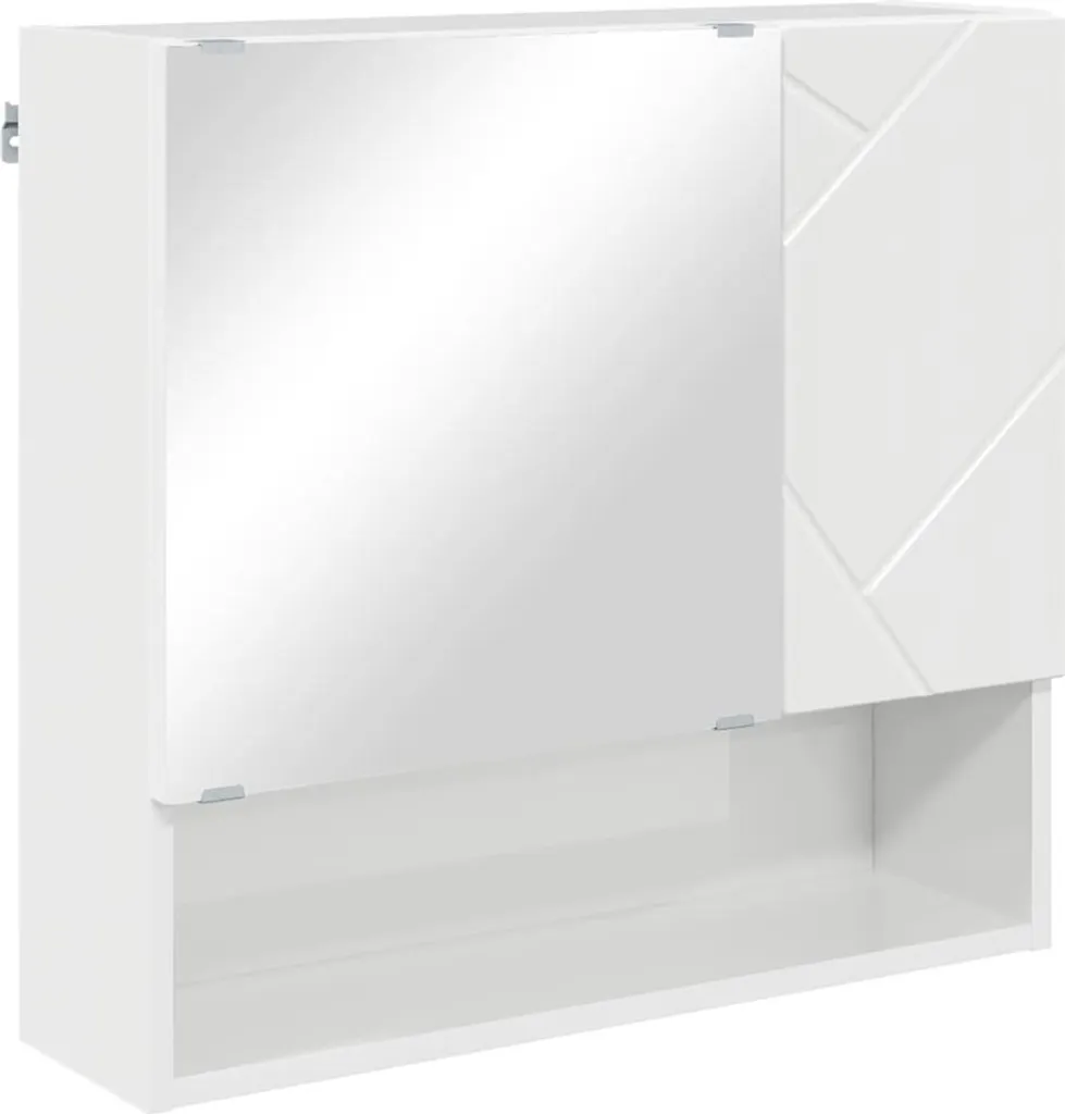Mobiletto Specchio Bianco Lucido 59 cm | Design Moderno vidaXL