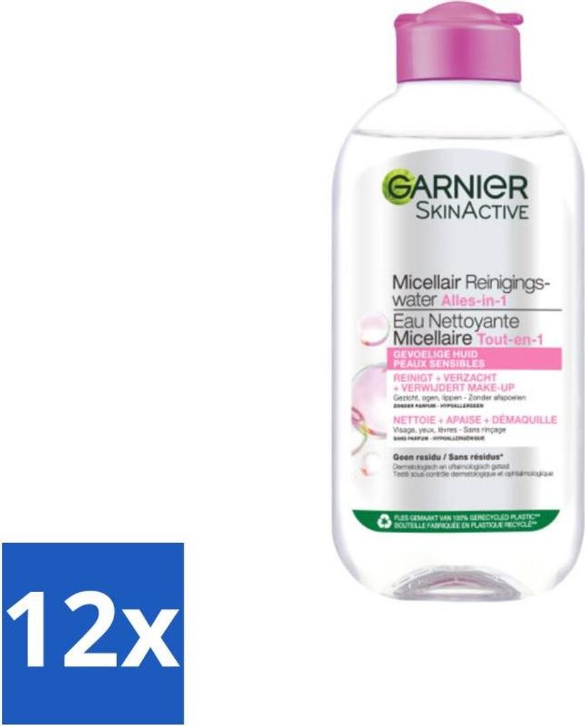 Garnier - SkinActive - Mizellenwasser - Empfindliche Haut - Gesichtsreinigung - 200 ml - Vorteilspack - 12 Stücke