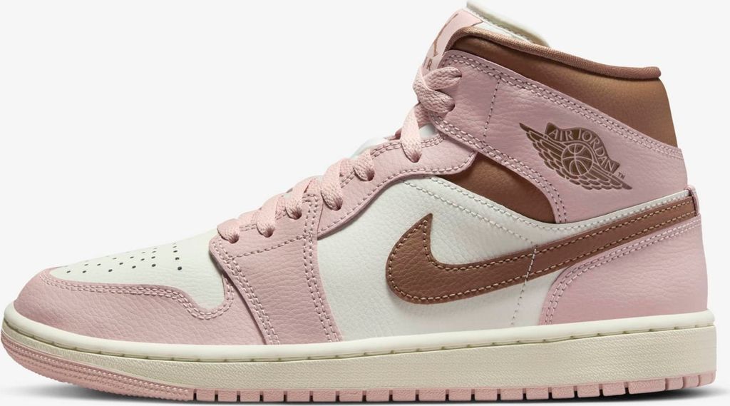 Nike Air Jordan 1 Mid "Pink Oxford Brown" Rosa/Braun, Größe: 37,5
