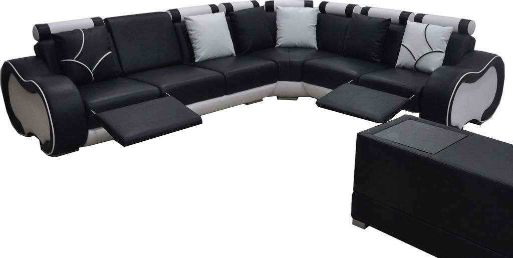 Ecke Leder Modern XXL Couch Wohnlandschaft Ledersofa Sofa L-Form C4030