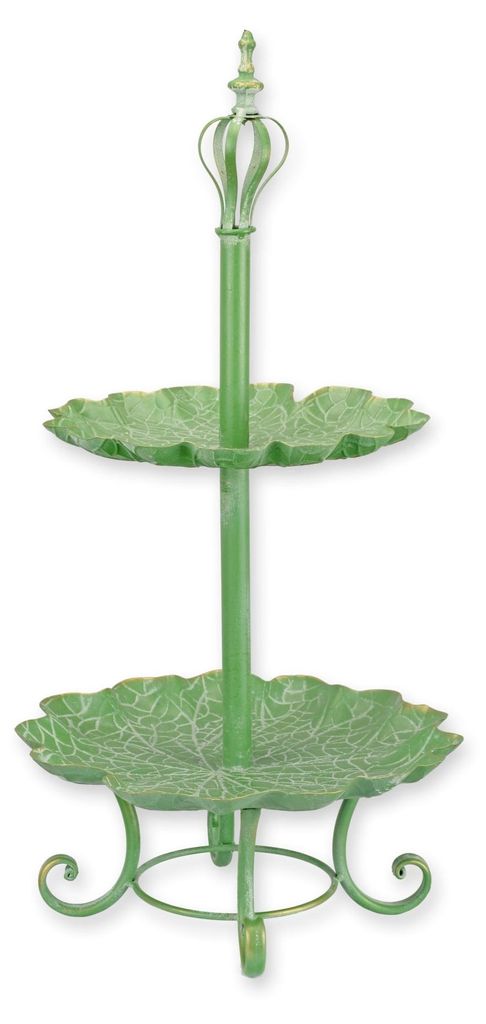 Etagere zweistöckig Kuchenständer Metall Replikat Retro Design Dekoration