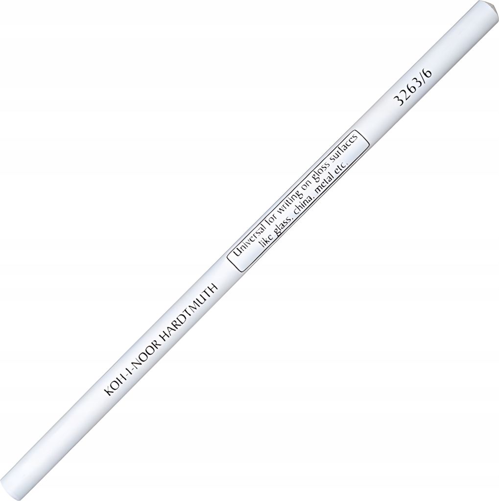 KOH-I-NOOR Spezialstift Dermatograph Weiß – Wasserfest & Vielseitig – Ideal für Glas, Metall, Kunststoff & Haut – Präzises Zeichnen & Mark...
