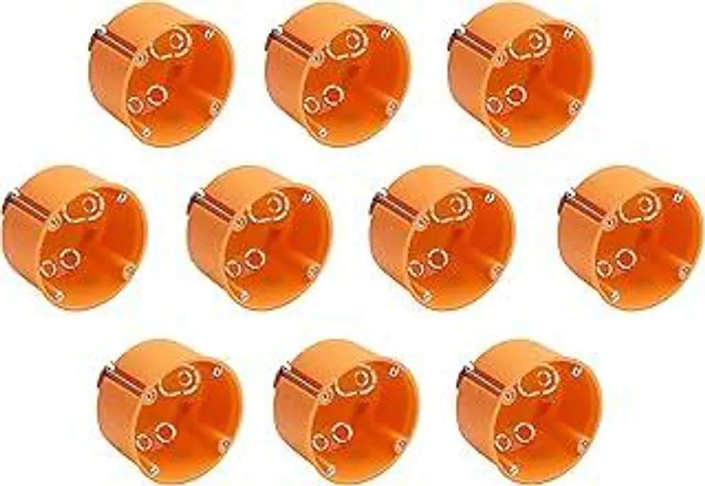 Meister 7464020 Scatola da Incasso Arancione 10 Pz - Foro 68mm Profonda 35mm