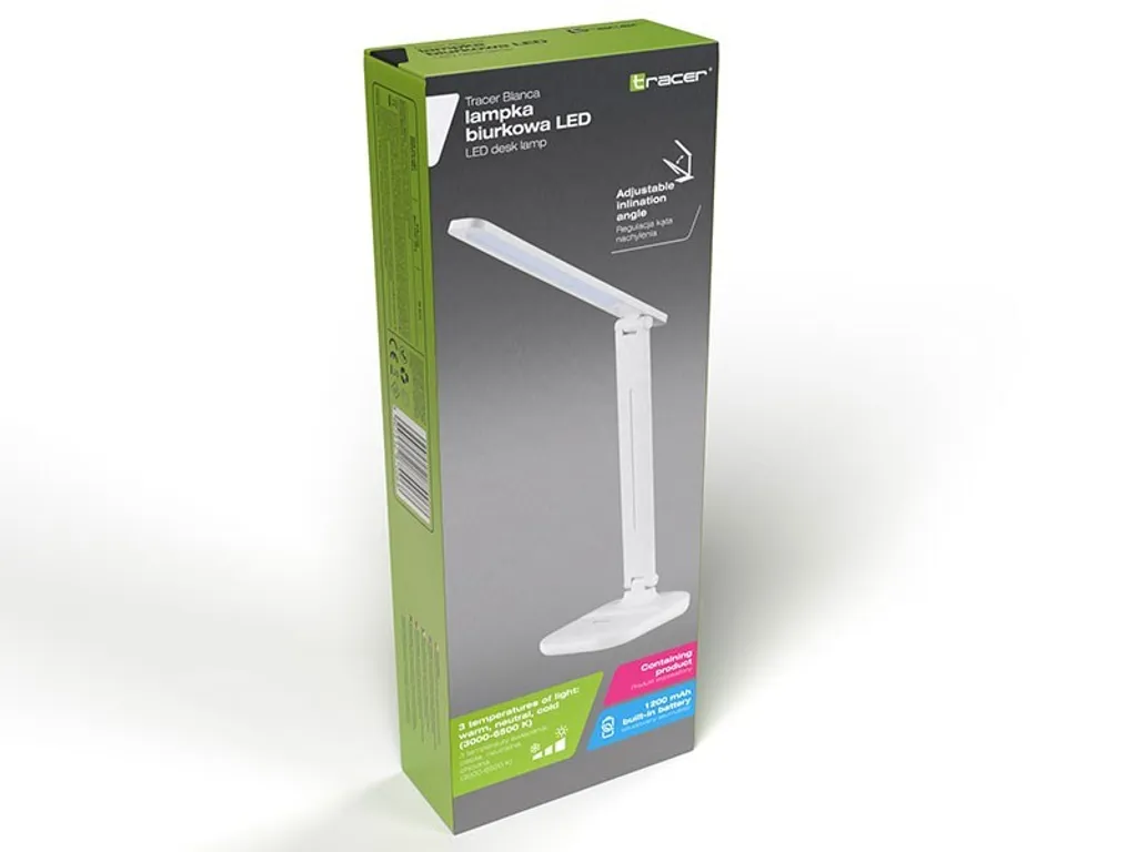 Lampe à poser Tracer Bianca LED design blanc avec éclairage basse conso - 7