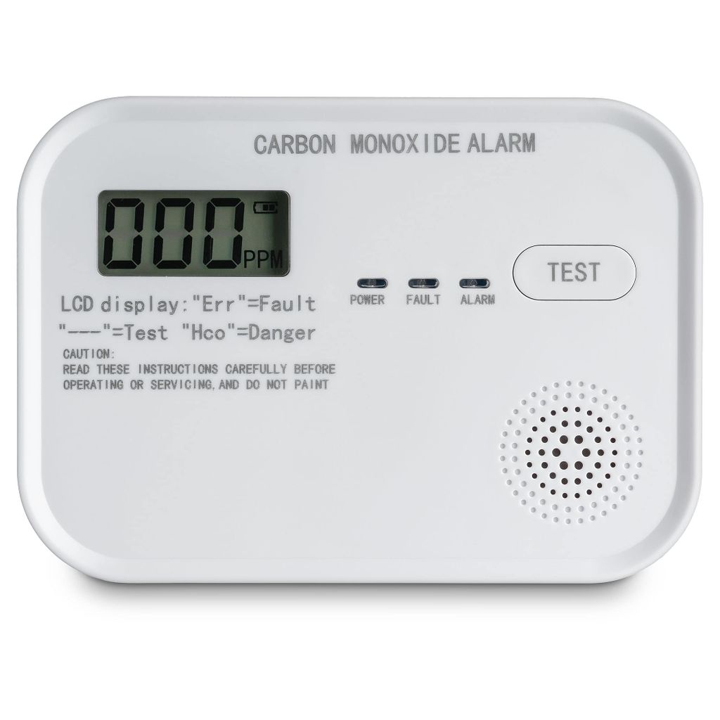 Kohlenmonoxid Warnmelder mit LCD Display CO Melder Alarm Gaswarner Feuermelder 