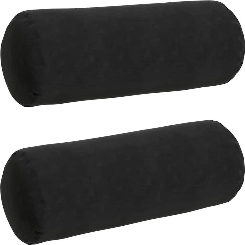 Coussin d'assise ergonomique velours côtelé noir Ø 25x70 cm - Lot 2