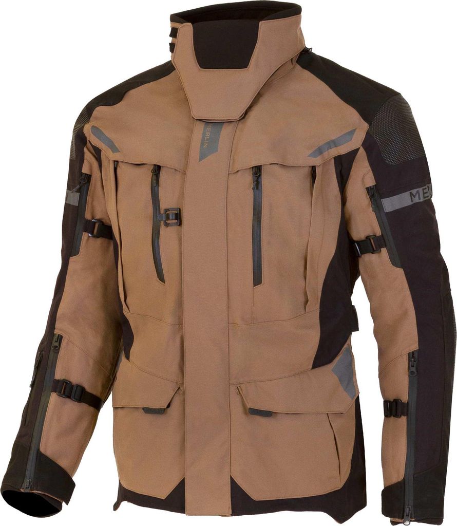 Merlin Akashi Pro D30 Laminated Laminierte wasserdichte Motorrad Textiljacke, hellbraun, 4XL