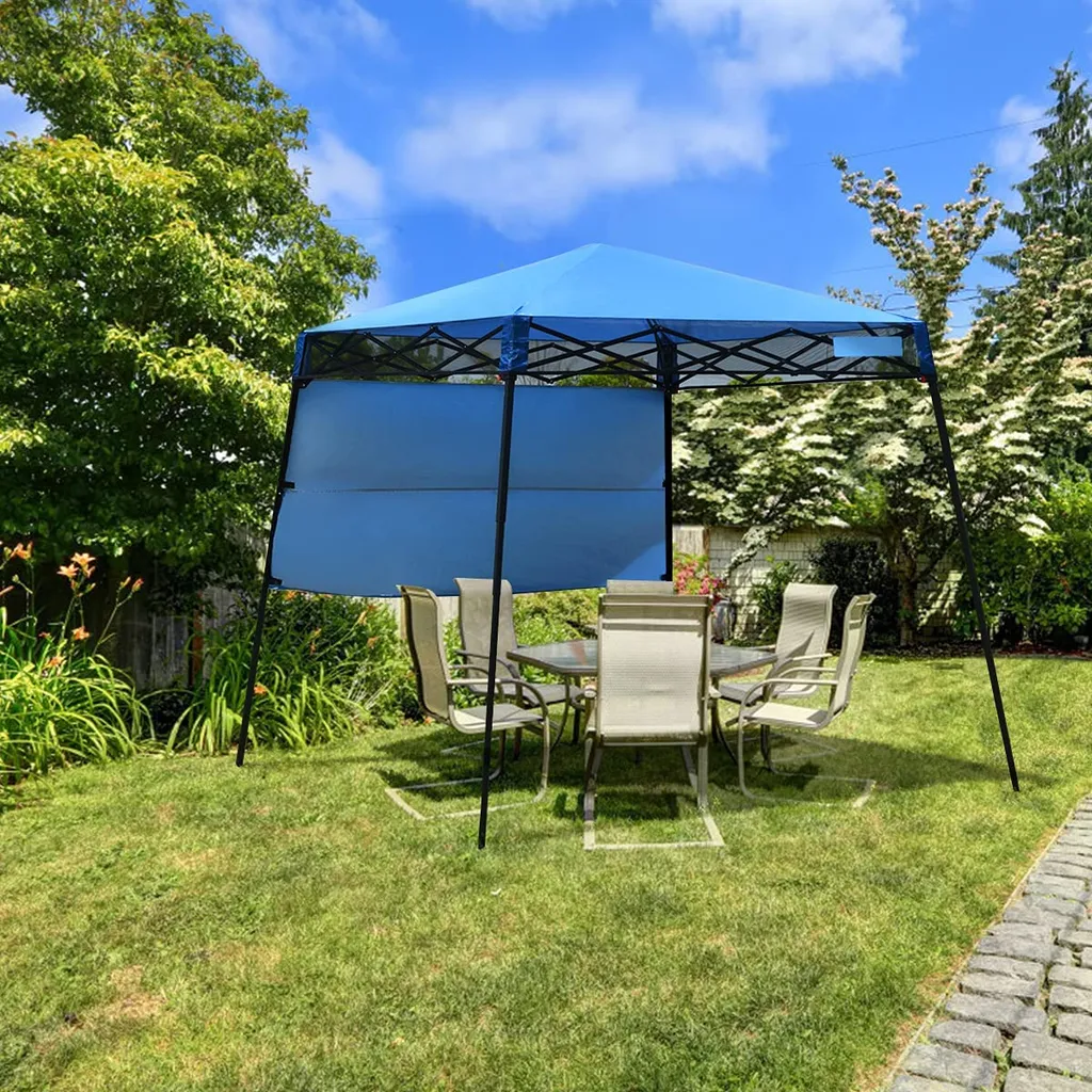 Pavillon Métallique Pliant avec Sac de Transport - Tente Bleue 181cm