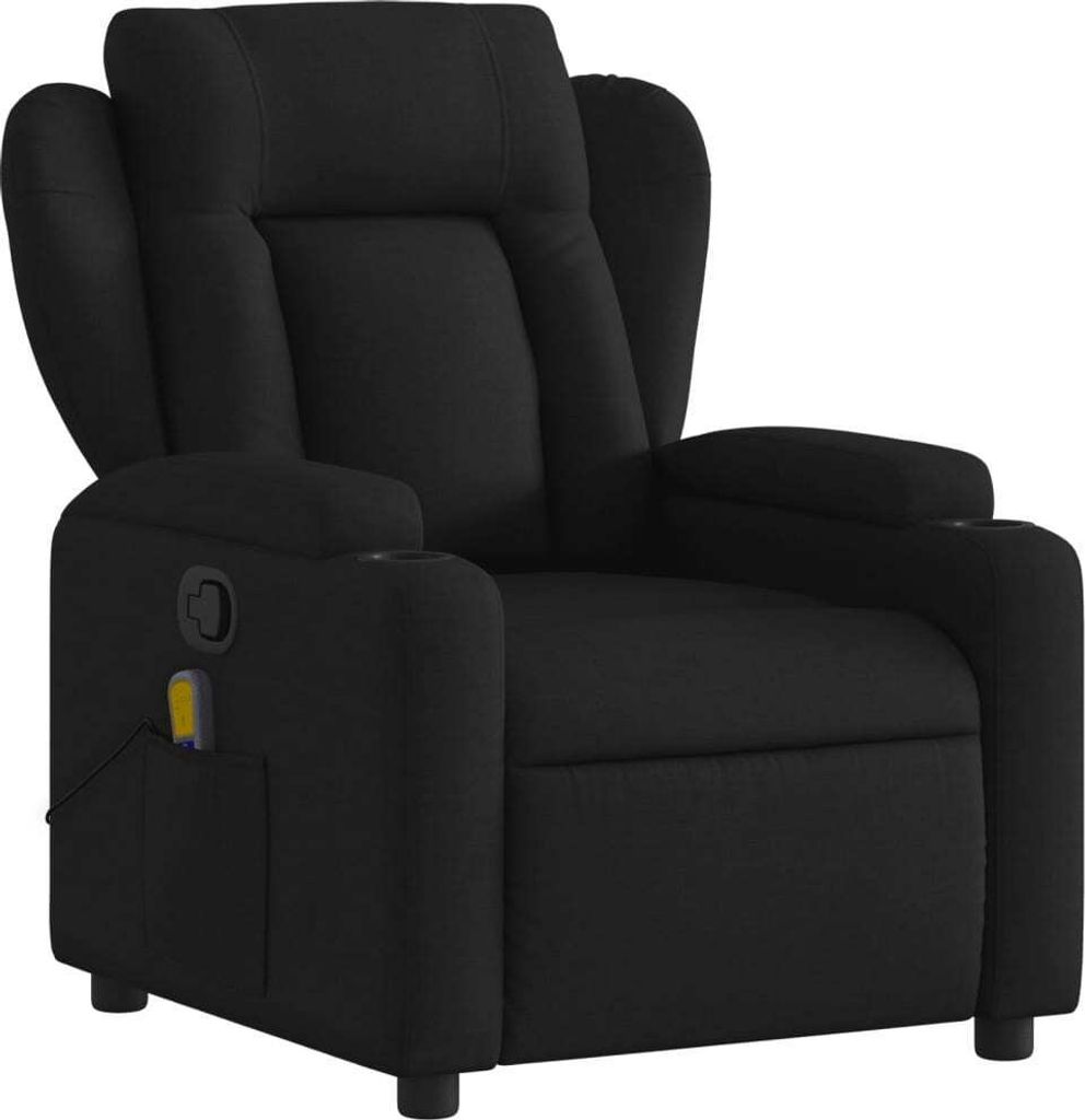 "Winterschlussverkauf "Einzelsessel moderne - CLORIS - Massagesessel - Polstersessel Schwarz Stoff - 77 x 94,5 x 100 cm - NeuMöbel4288537
