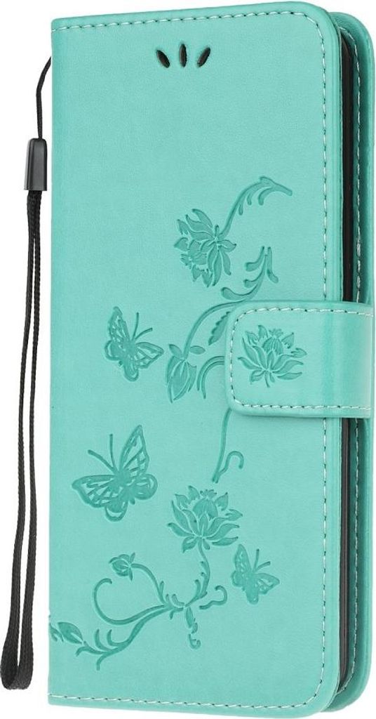 Motorola Moto G10 / G20 / G30 Hülle - Coverup Blumen & Schmetterlinge Klapphülle - Mintgrün