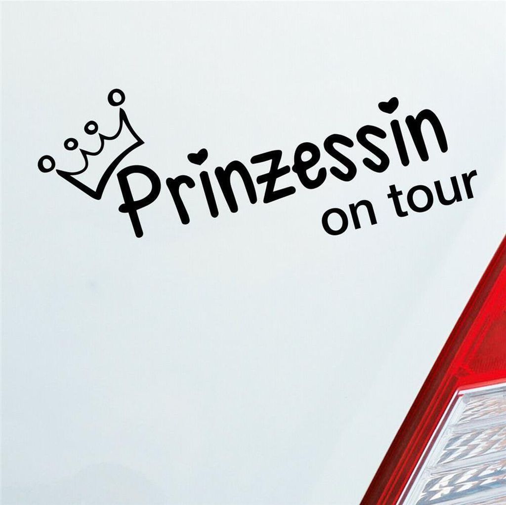 Auto Aufkleber Prinzessin on tour Krone Mädels 20x10 cm Produktbild 
