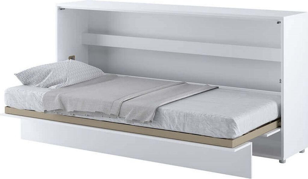 Wandbett Schrankbett BED CONCEPT BC-06 Horizontal 90x200 WEIß MATT Wandklappbett, Schrankklappbett, Schrank mit integriertem Klappbett, Funktionsb...