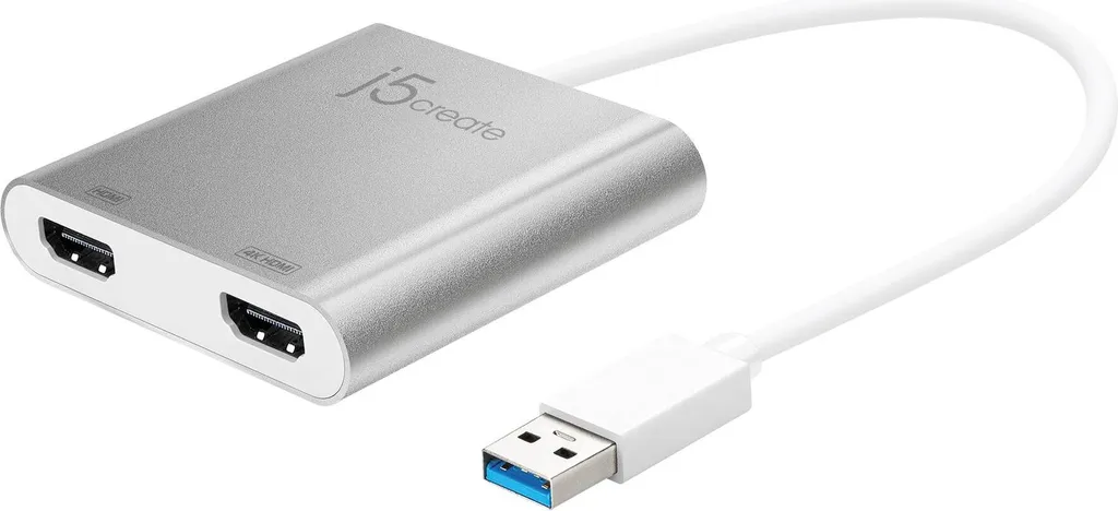Adaptateur Double HDMI j5create JUA365-N USB 3.0 Haute Résolution 4K UHD