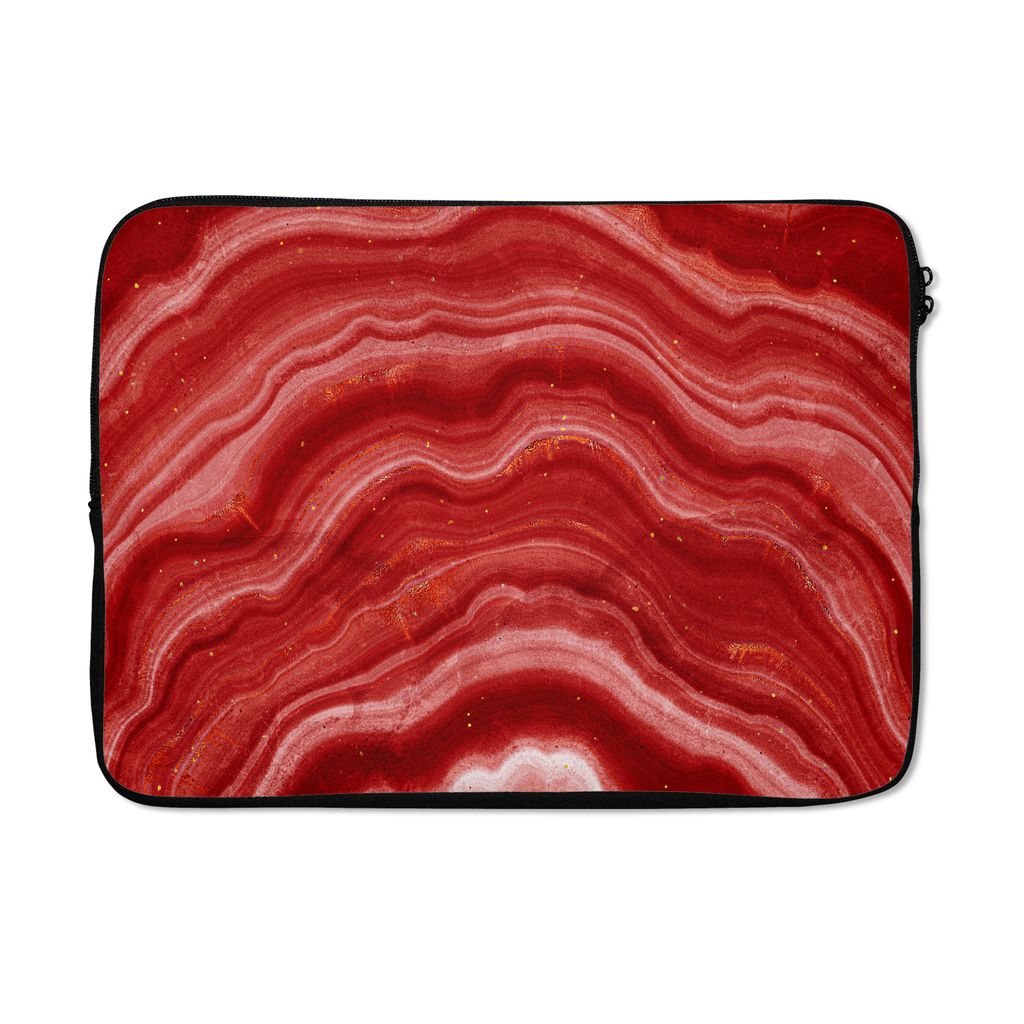 MuchoWow Laptop Hülle 13 Zoll Achat - Rot - Edelstein - Abstrakt Laptoptasche - Laptophülle - Sleeve - Rundumschutz