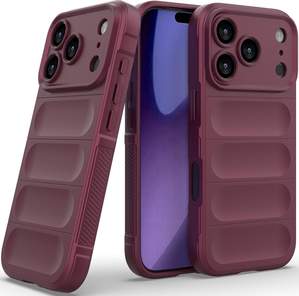 Handyhülle für iPhone 17 Pro Max Weich TPU Silikon Stossfest Anti-rutsch Hülle bordeaux
