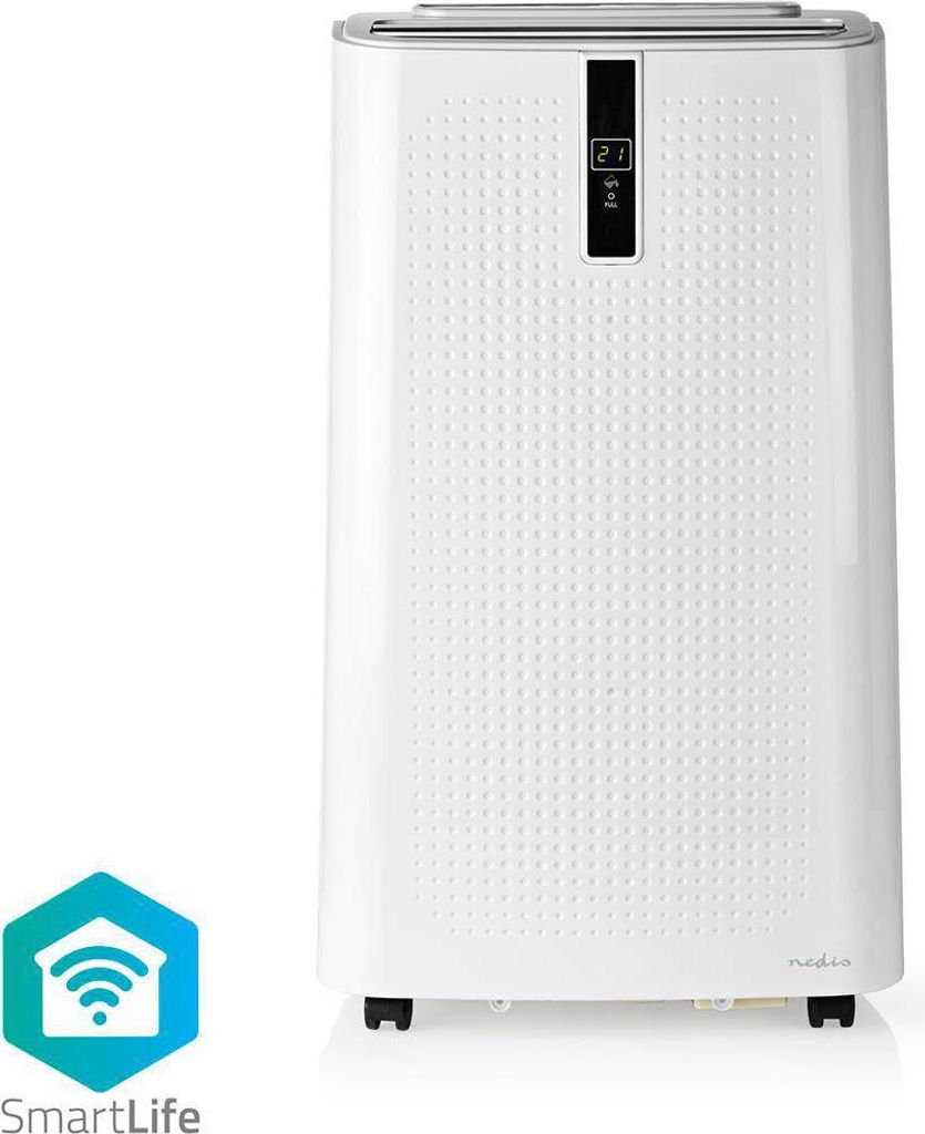 Nedis WIFIACMB1WT12, Einteilige mobile Klimaanlage, Kühlung, Entfeuchter, Ventilierend, 12000 BTU/h, 62 dB, 100 m³, R290