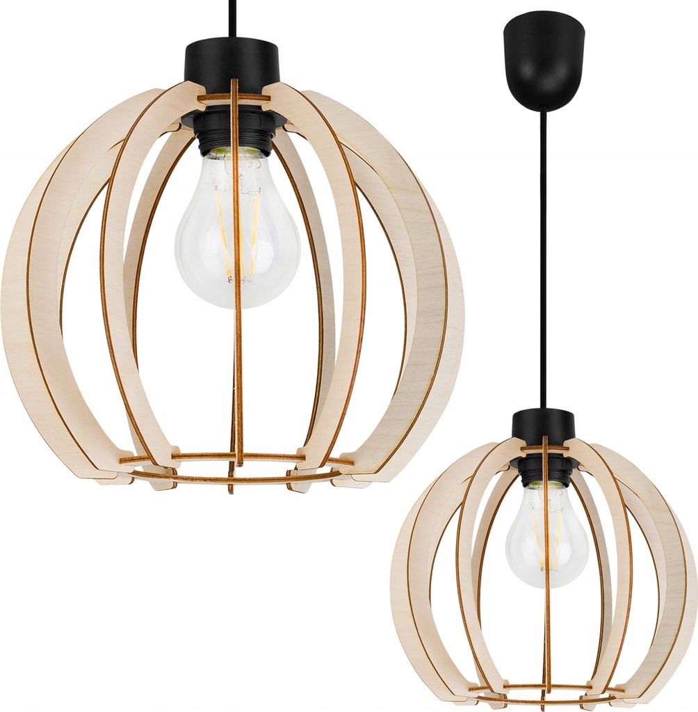 Moderne Led-Deckenhängelampe Aus Holz