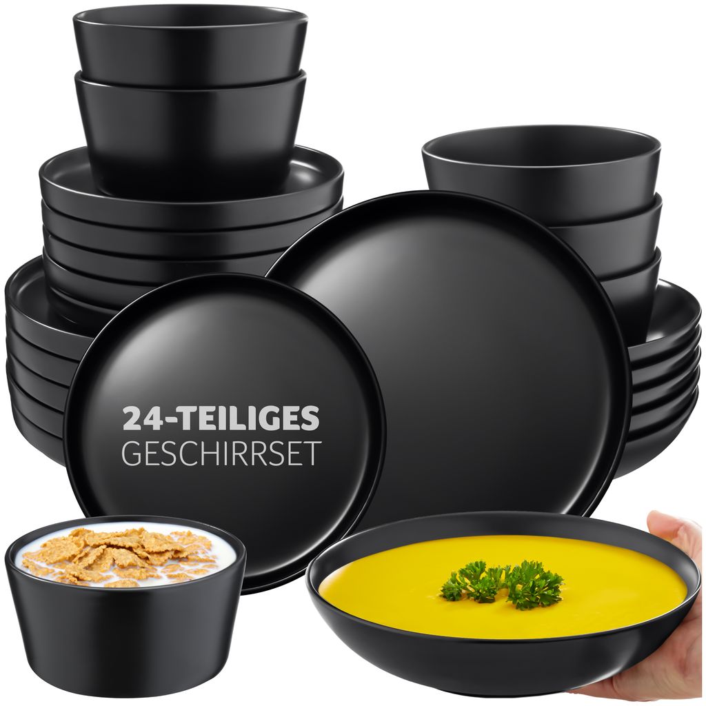 tectake® Tafelservice Una für 6 Personen ineinander Produktbild 