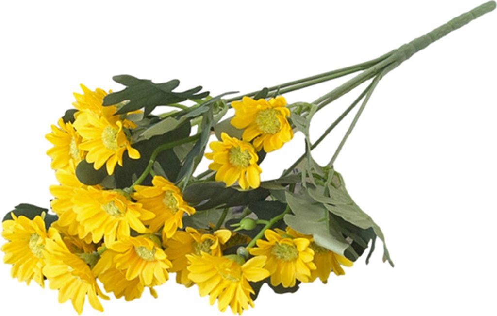 Realistische künstliche Blume nicht verblüffende dekorative frisch wecke 7-köpfe 35 Köpfe gefälschte Kamille-Wohnkultur-Gelb