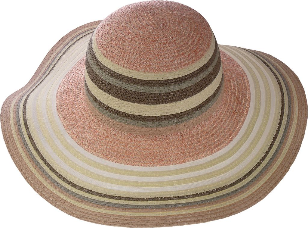 Exclusiver Damenhut mit breitem Rand gestreift