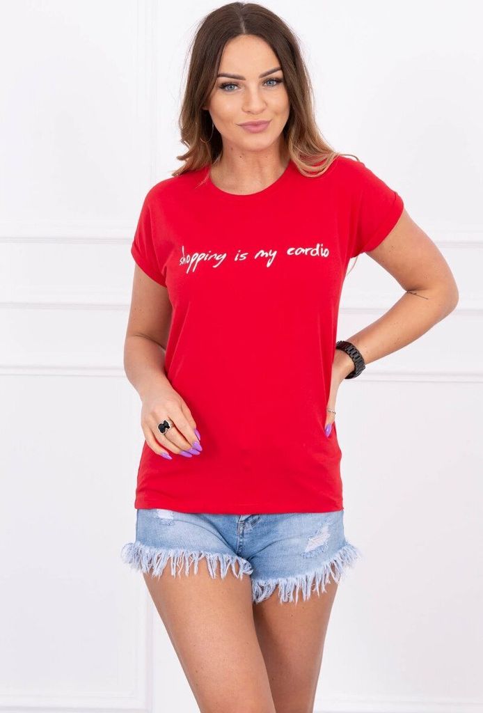 Kesi Damen-T-Shirt mit Aufdruck Kuse rot Universal