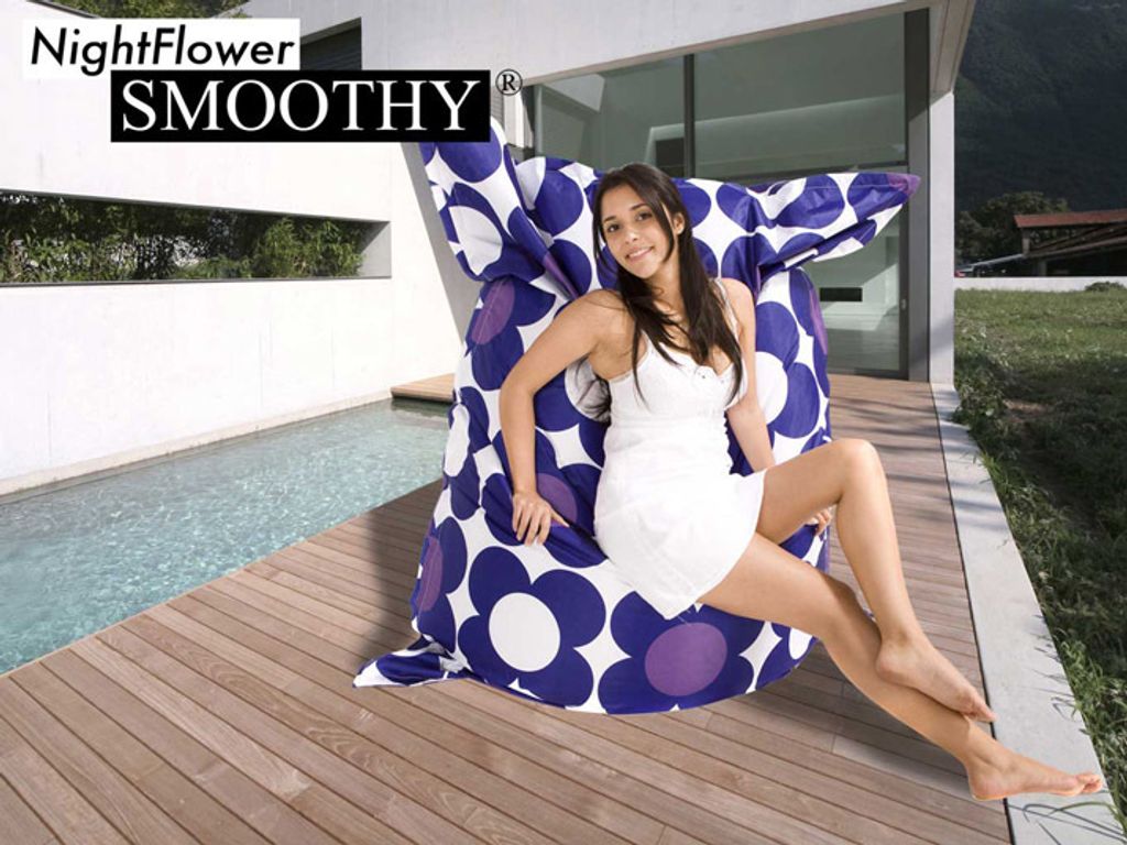 Smoothy Nightflower Sitzsack in Blau-Pink