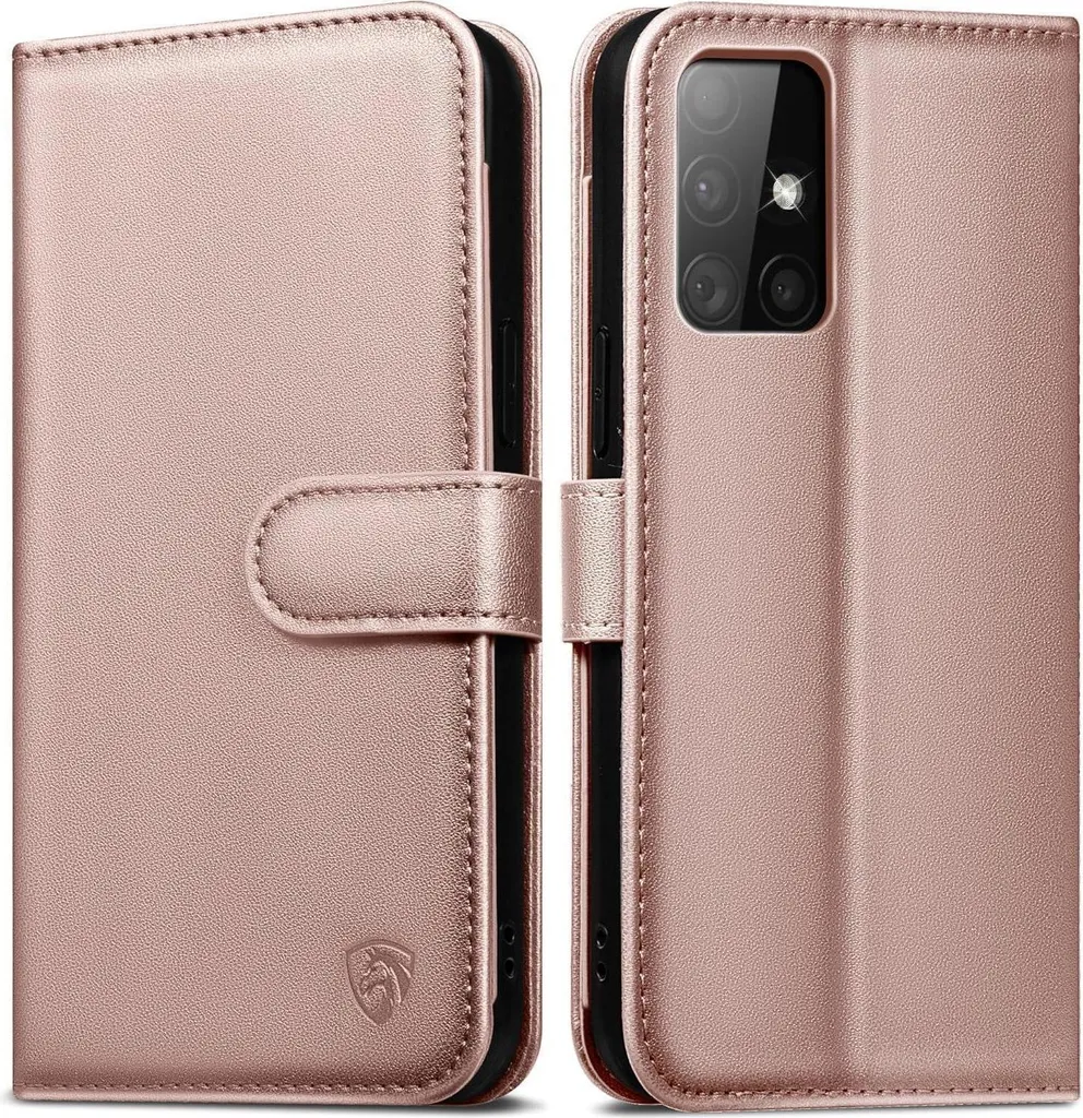 Coque Portefeuille Samsung Galaxy A51 Or Rose Usage Quotidien