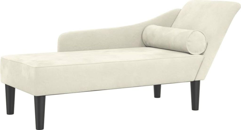 vidaXL Chaiselongue mit Kissen Creme Samt