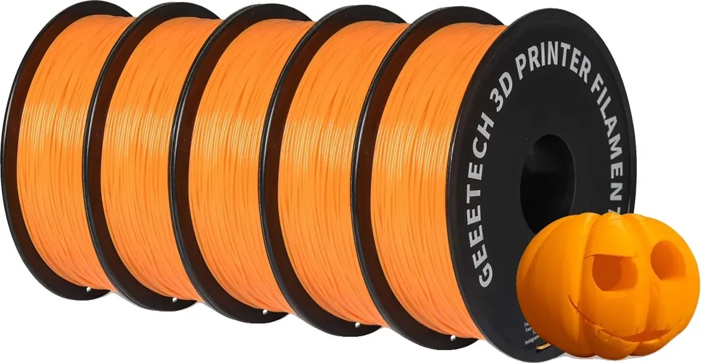 filamento per stampante 3D, materiale PLA ecologico, compatibile con stampanti FDM, arancione