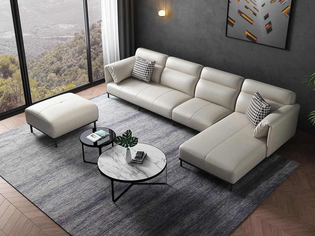 Ecke Ecksofa L-Form Wohnlandschaft Sofa Couch Polster Garnitur Stoff Sofas Leder