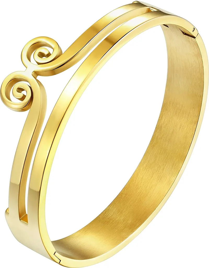 Bracciale bangle da donna in acciaio inossidabile Cleopatra di Karisma - BMU204 - Nero