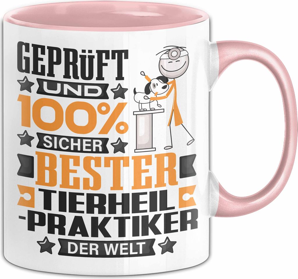 Tierheilpraktiker Geschenk Lustiger Spruch für Tierheilpraktiker Geschenkidee Bester Tierheilpraktiker Der Welt (Rosa)