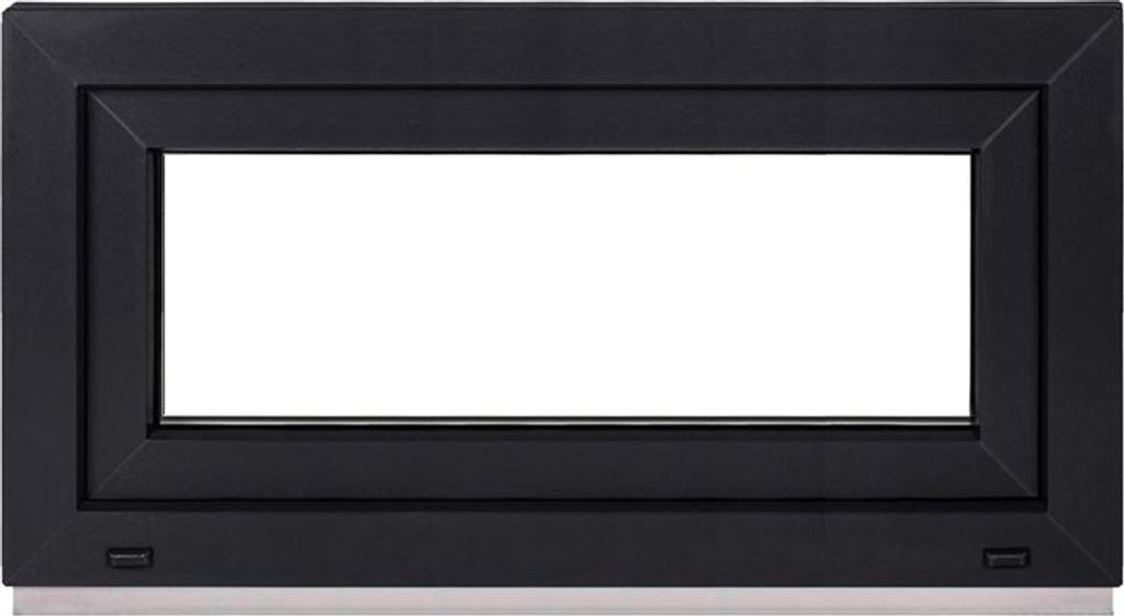 Framex Kellerfenster Fenster Kunststofffenster Innen Weiß / Außen Anthrazit Breite x Höhe 90 x 40 cm (900 x 400 mm) 3 Fach (32 mm) Dreh Kipp DIN...