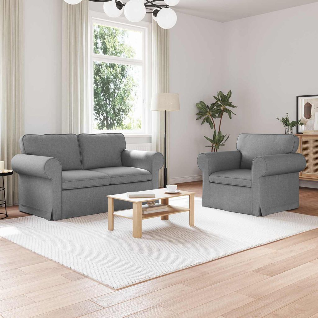 "SALE 2026"2-Sitzer Sofa Couch 120cm - 2 pcs - elegantes Design - Doppelsofa - Couch - Hellgrau Metall DE863753 - Klassische Sofas