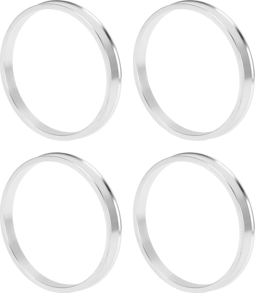 Autofelgen-Naben-Zentrierringe, langlebige Räderzentrierwelle, stoßdämpfende Nabenringe, Silberton, 4 Stück, OD 83,1 mm bis ID 75,1 mm, Alumini...