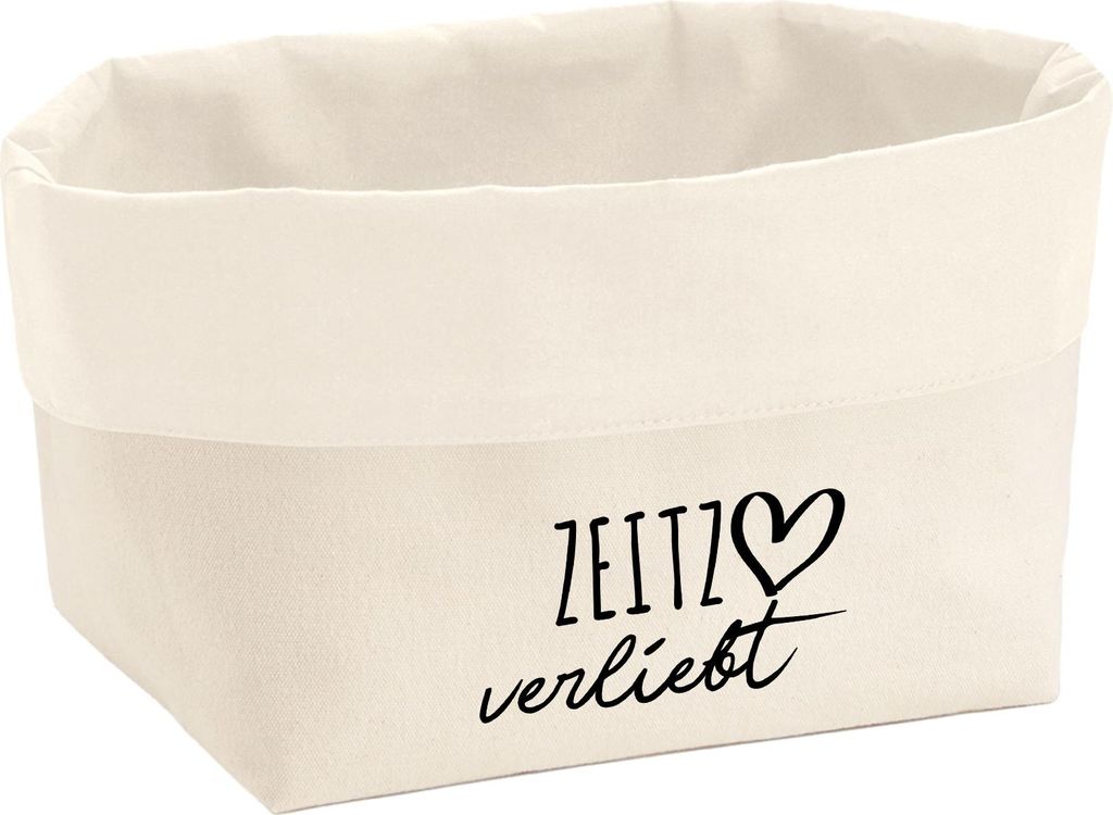 Huuraa Organizer Zeitz verliebt 3 Liter Medium Canvas Baumwolle Utensilo Geschenkidee