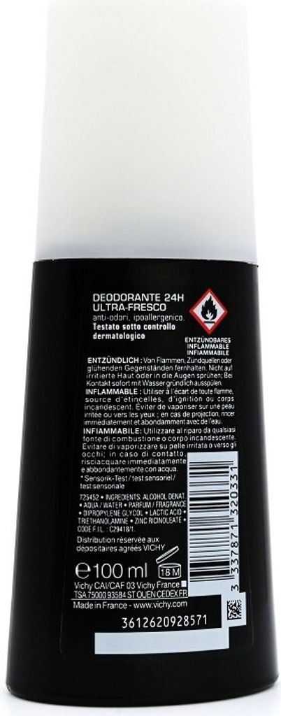 Vichy Homme deodorant 24H Ultra-Refreshing Deodorant 100 ml Obrázek produktu 