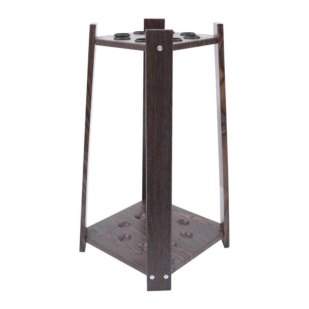 Support Billard 8 Trous Finition Bois Brun - Structure Stable au Sol - 5