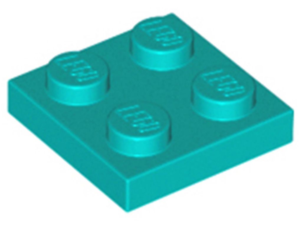 Lego 2x2 Platten 3022 - 250 Stück Dunkles Türkies