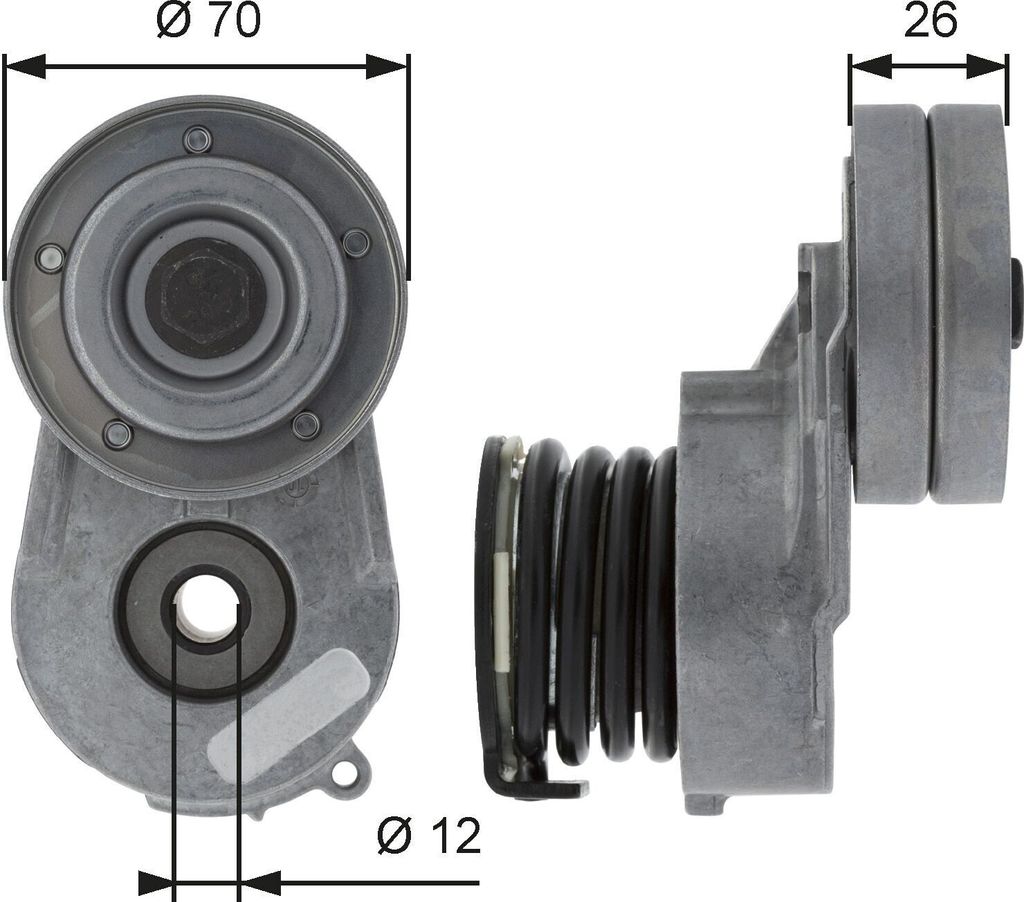 GATES T38496 Spannrolle Keilrippenriemen 70mm für OPEL Corsa D Schrägheck (S07) ZAFIRA B (A05) Corsa C Schrägheck (X01) Meriva A (X03) Astra H C...