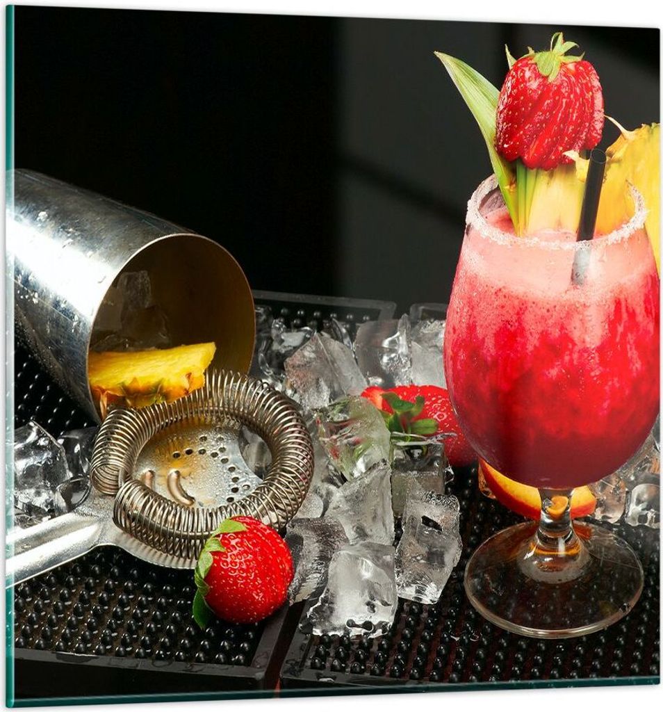 Bilder auf glas - Alkohol aperitif cocktail getränk - 60x60cm - Glasbilder - Wandbilder - Kunstdruck - zum Aufhängen bereit - Wanddekoration aus ...